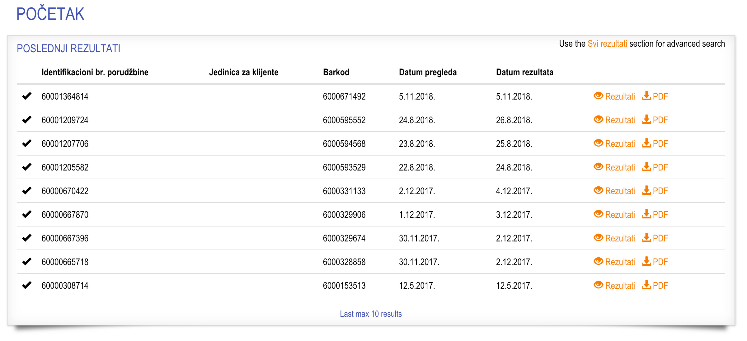 web-rezultati-pocetna-lista