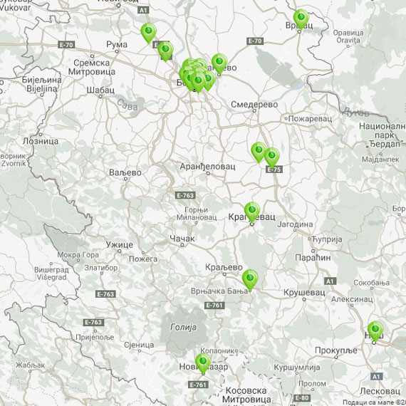 Beo-lab laboratorije mapa Srbije