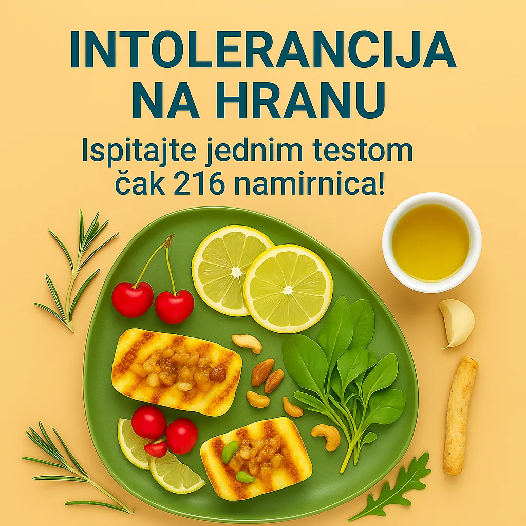 Intolerancija na 216 namirnica vizual za opis analize
